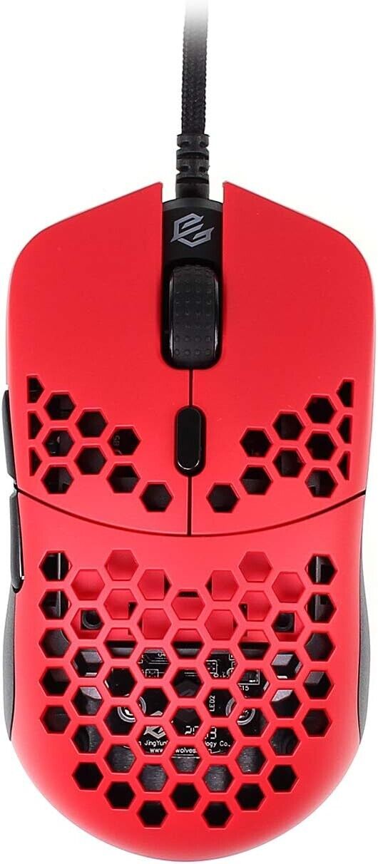 G-Wolves Hati HT-S Ultralight Honeycomb Wired Gaming Mouse, Red