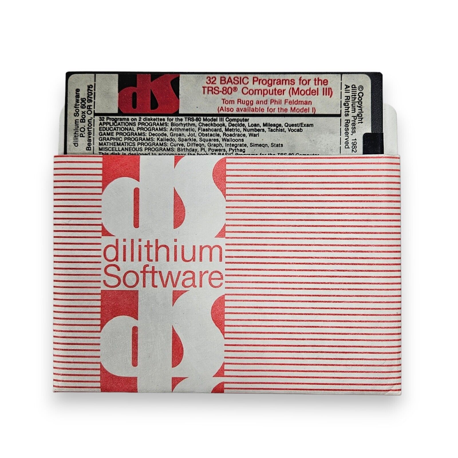 Vintage 1982 Original Dilithium Software 32 BASIC Programs for TRS-80 Model III