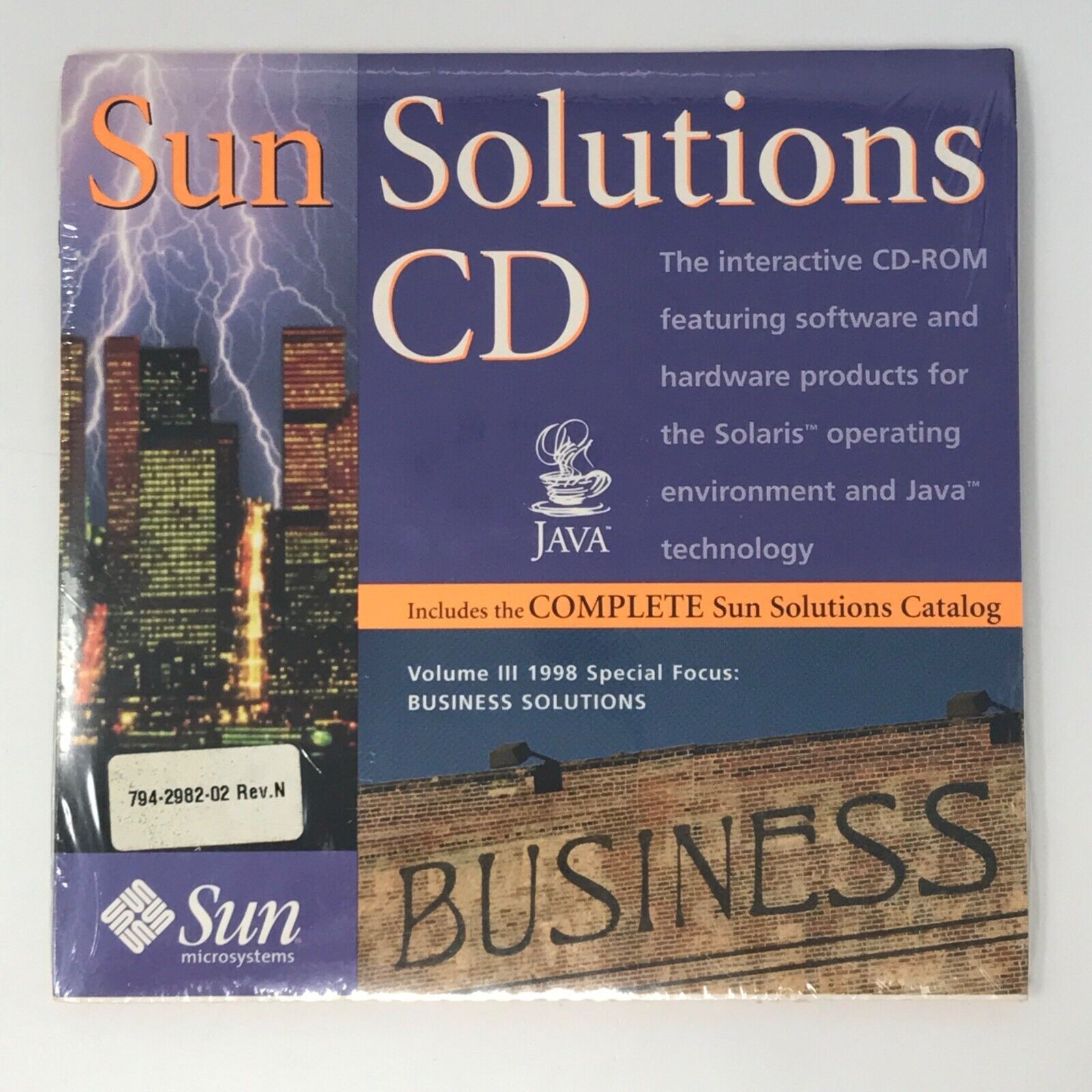 Sun Microsystems Sun Solutions CD Volume III 1998 Business Solutions New Sealed