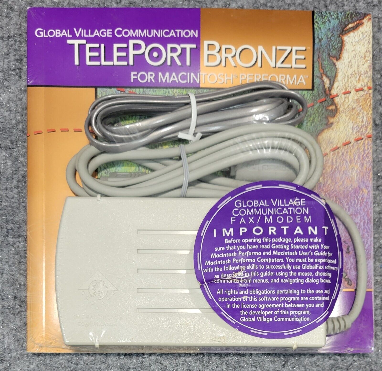 Mac Performa Global Village Communication Teleport Bronze Fax Modem NEW