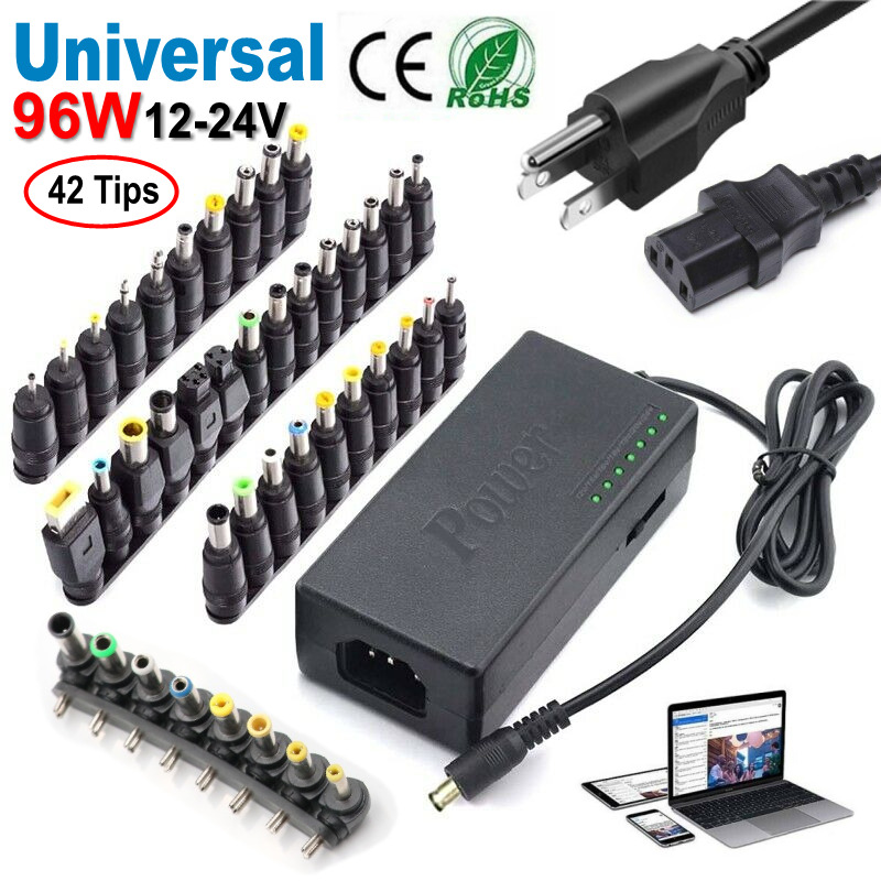 42 Tips 96W Universal Power Supply Charger for Laptop Notebook AC/DC Power US