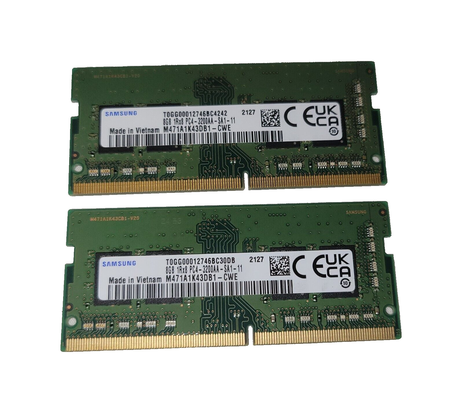 2x Samsung 8GB DDR4 3200 MHz PC4-3200AA Laptop SODIMM 260pin Memory RAM 16gb