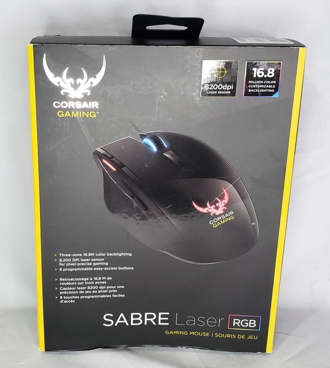 Corsair Gaming Sabre RGB 8200 DPI Laser Gaming Mouse (CH-9000090-NA)