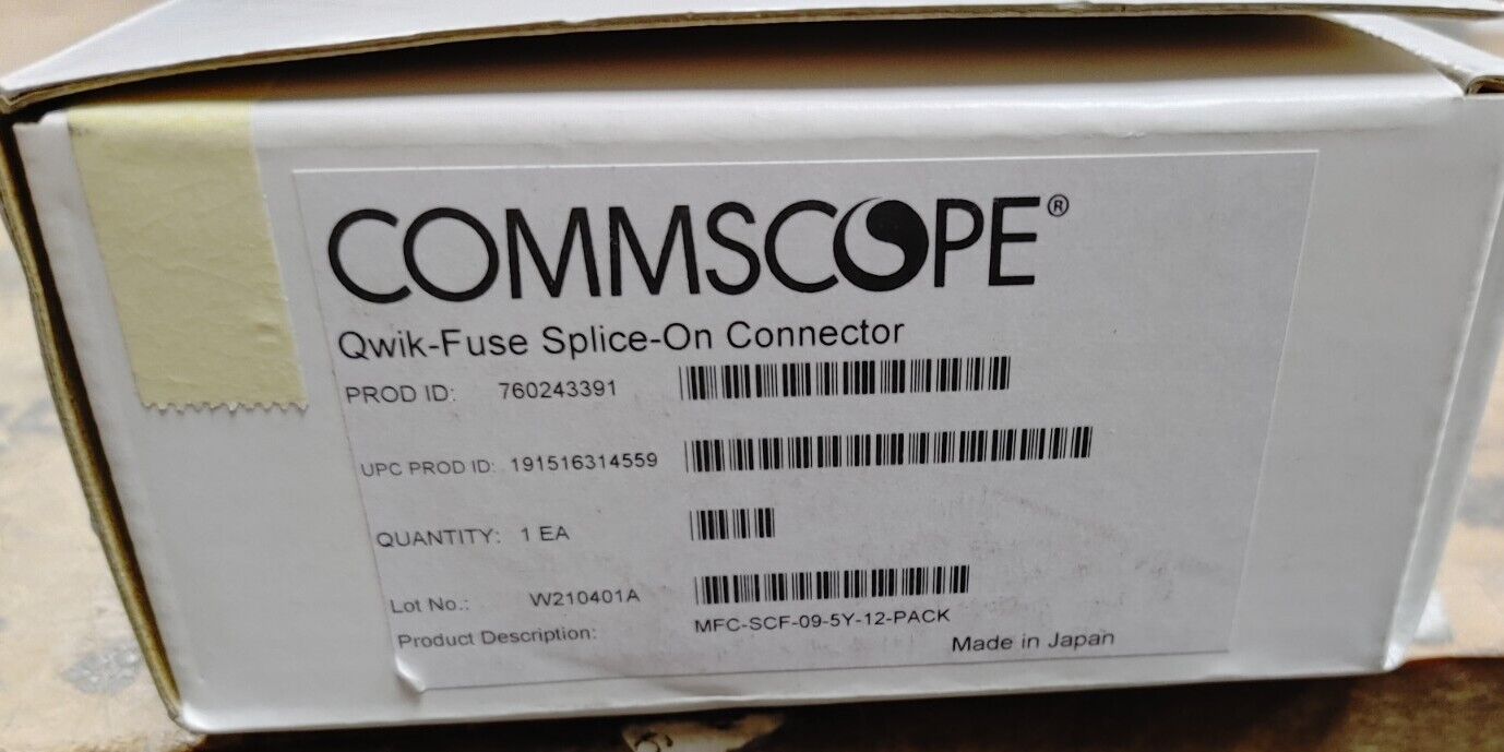12x Pack Commscope Fiber Optic SC OM3/OM4/OM5 Qwik-Fuse Splice-On Connector