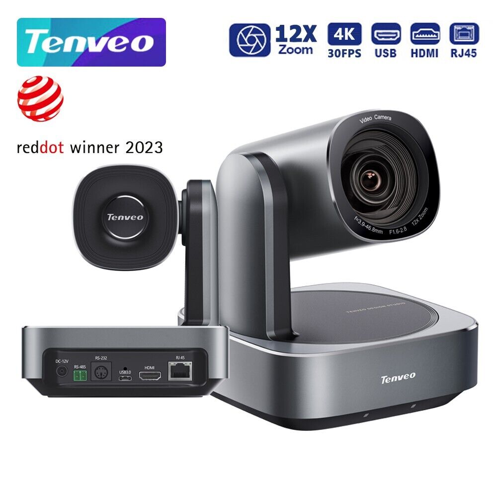 Tenveo 4K PTZ Conference Camera with 12X Zoom Wide View Angle USB3.0/HDMI/RJ45
