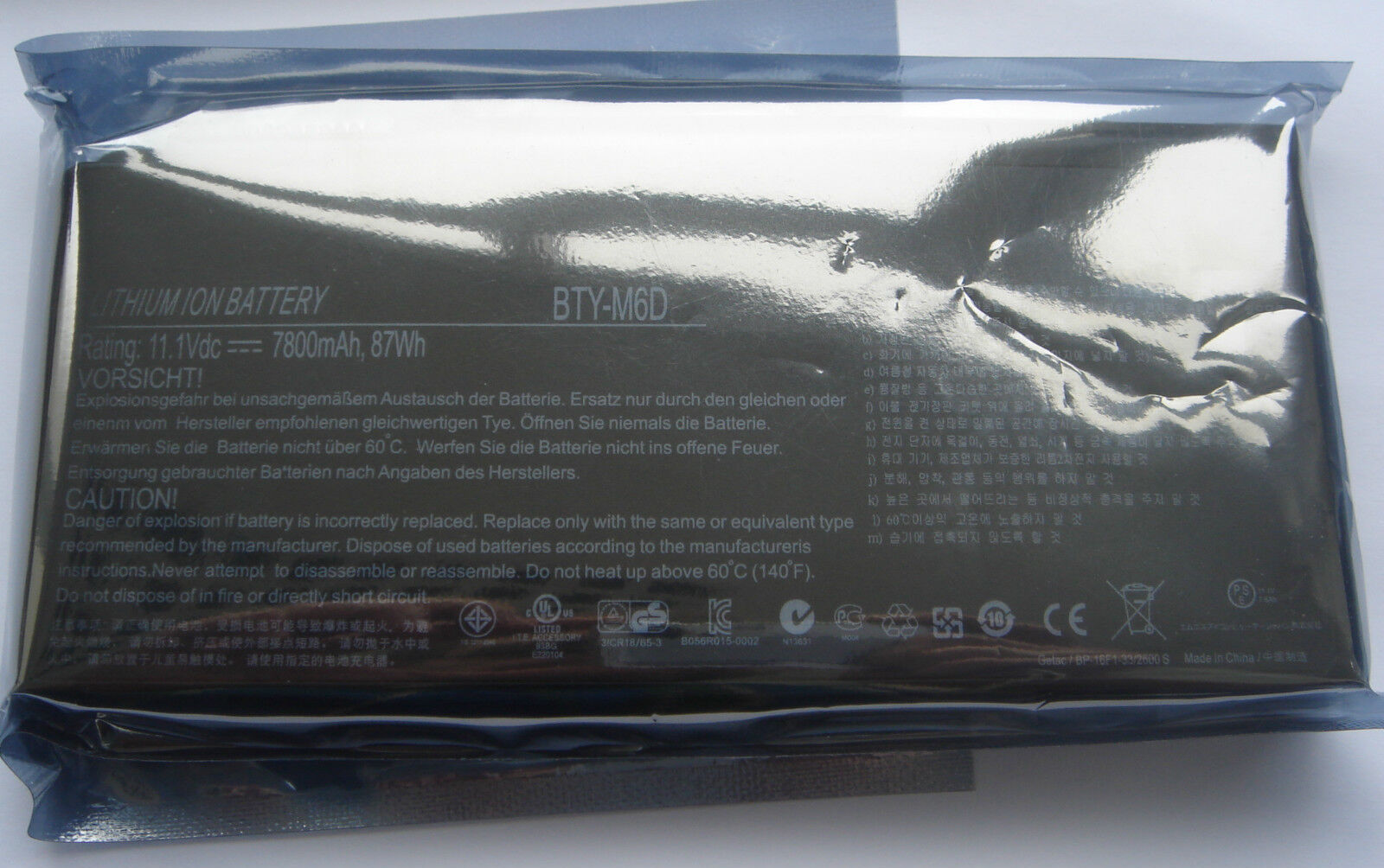 Original Battery MSI BTY-M6D 11.1V 7800mAh 87Wh E6603 GT660 GT663