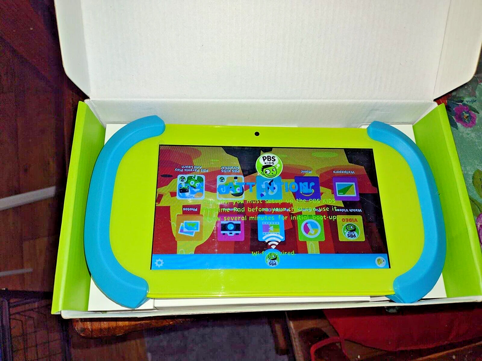 PBS Kids PBKRWM5410 Playtime Pad 7-Inch HD Kids with Bluetooth and Front NEW