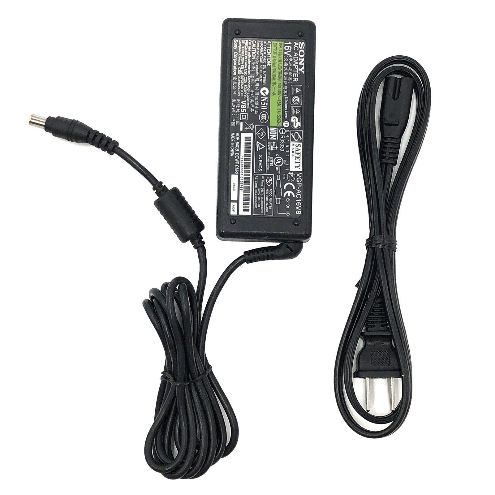 NEW Genuine Sony VGP-AC16V8 AC Power Supply Adapter for Sony VAIO W/Cord
