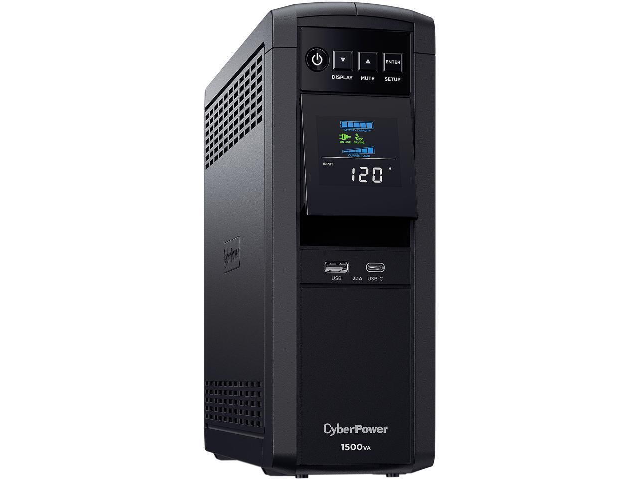 CyberPower CP1500PFCLCD PFC Sinewave UPS System, 1500VA/1000W