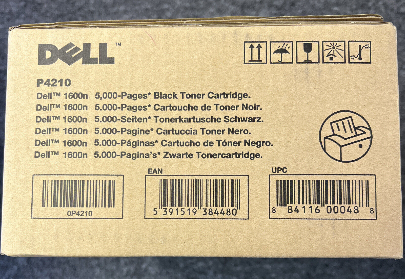 Genuine P4210 Dell 1600n 5000 pages Black High Yield Toner Cartridge