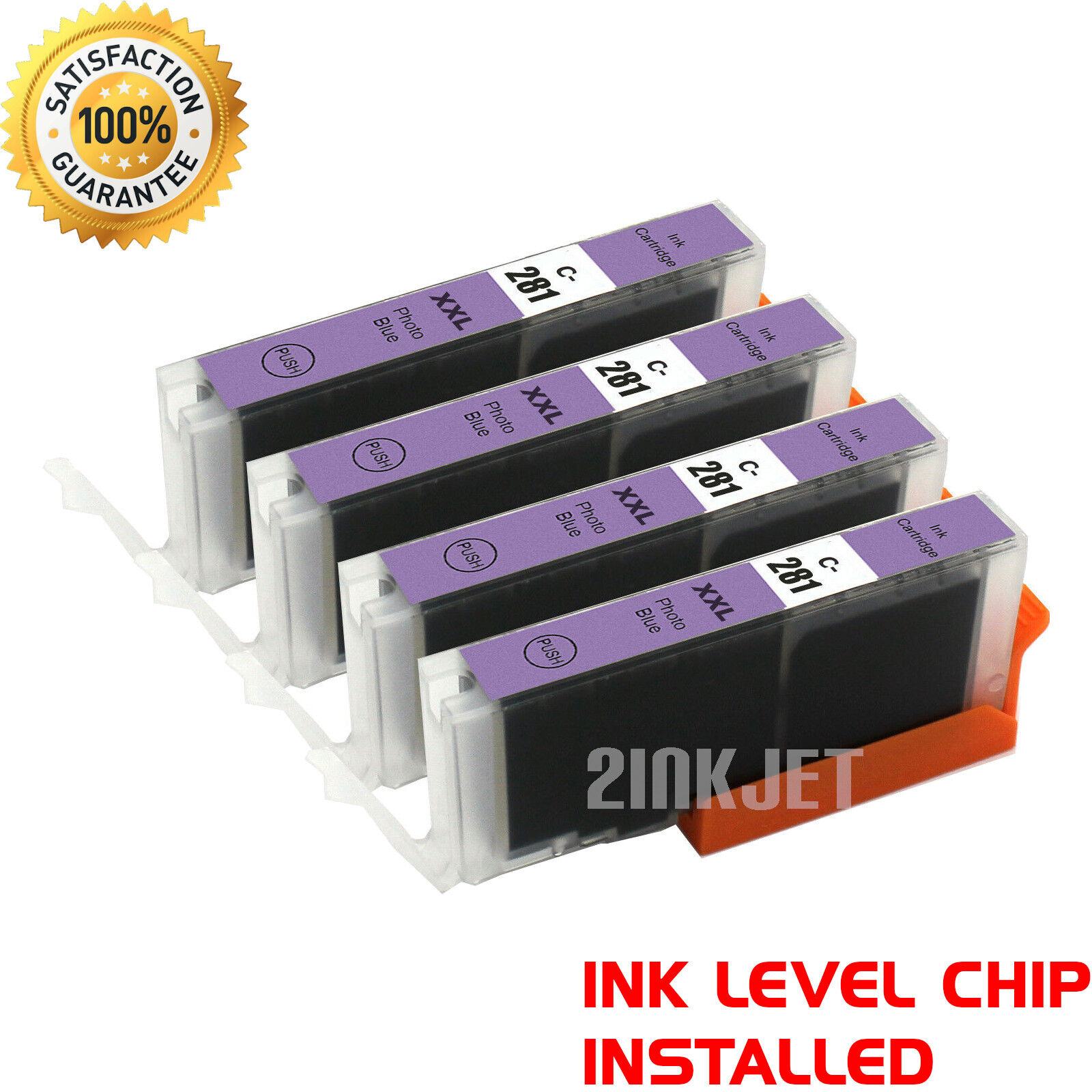 4pk CLI-281XXL Photo Blue Ink Cartridges for Canon Pixma TS8120 TS9120 TS8220