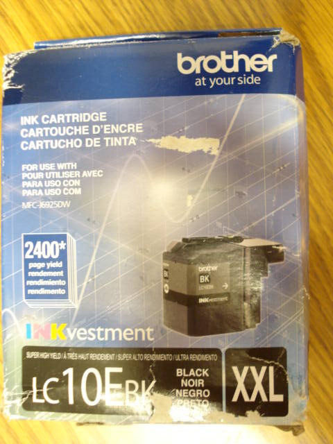Genuine Brother LC10EBK XXL Black Ink Cartridge 2400+ Pages Exp. 5/24