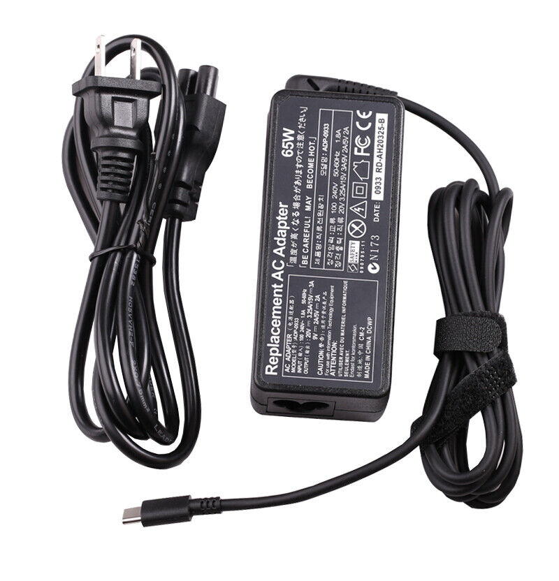 65W USB C Type C Laptop Charger Power Supply Adapter for Lenovo Dell HP XIAOMI