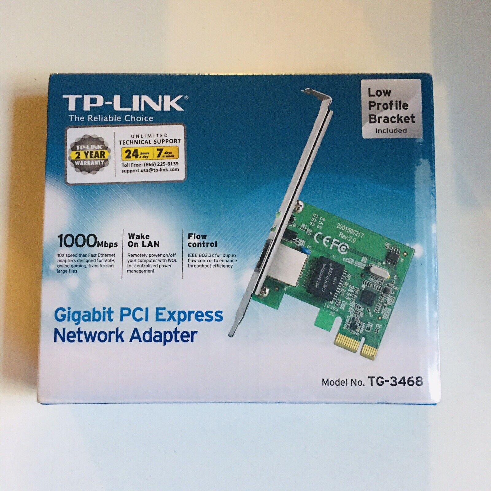 TP Link Gigabit PCI Express Network Adapter 1000Mbps TG-3468 SEALED NIB 