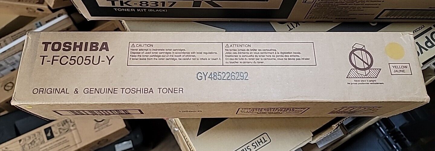 Genuine OEM Toshiba T-FC505U-Y Yellow Toner Cartridge - Unopened Box Brand New