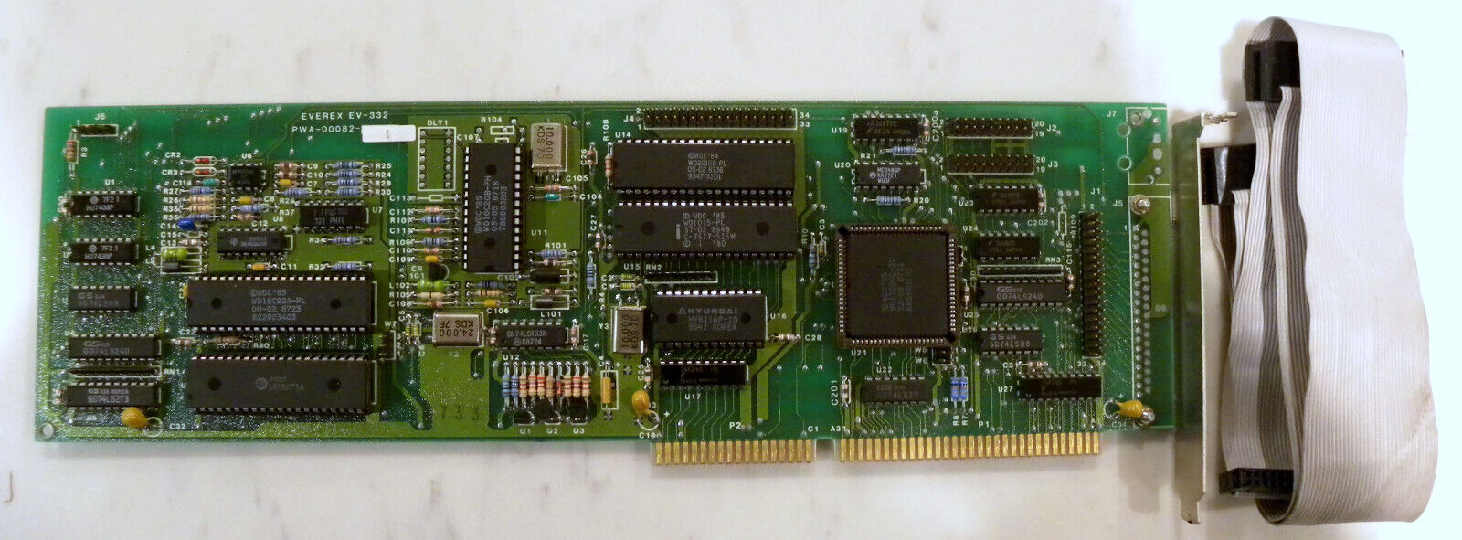 EVEREX EV-332 Hard Disk/Floppy Controller 16-Bit ISA Card PC/XT/AT  