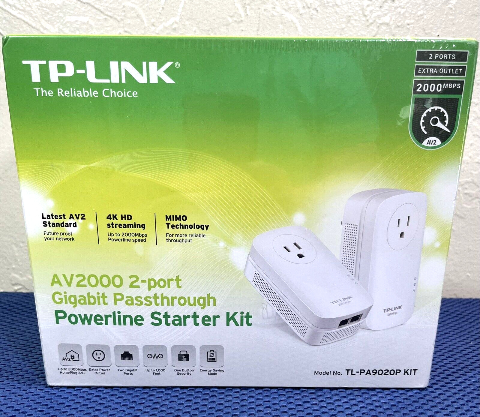TP-LINK AV2000 2-Port Gigabit Passthrough Powerline Starter Kit TL-PA9020P