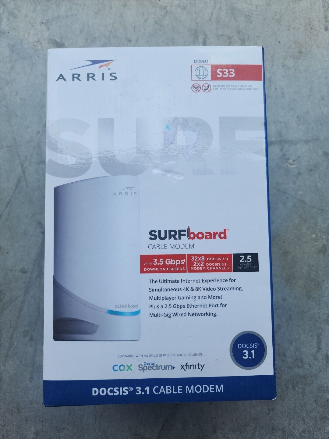MINT ARRIS Surfboard S33 DOCSIS 3.1 Multi-Gigabit Cable Modem Xfinity Spectrum 