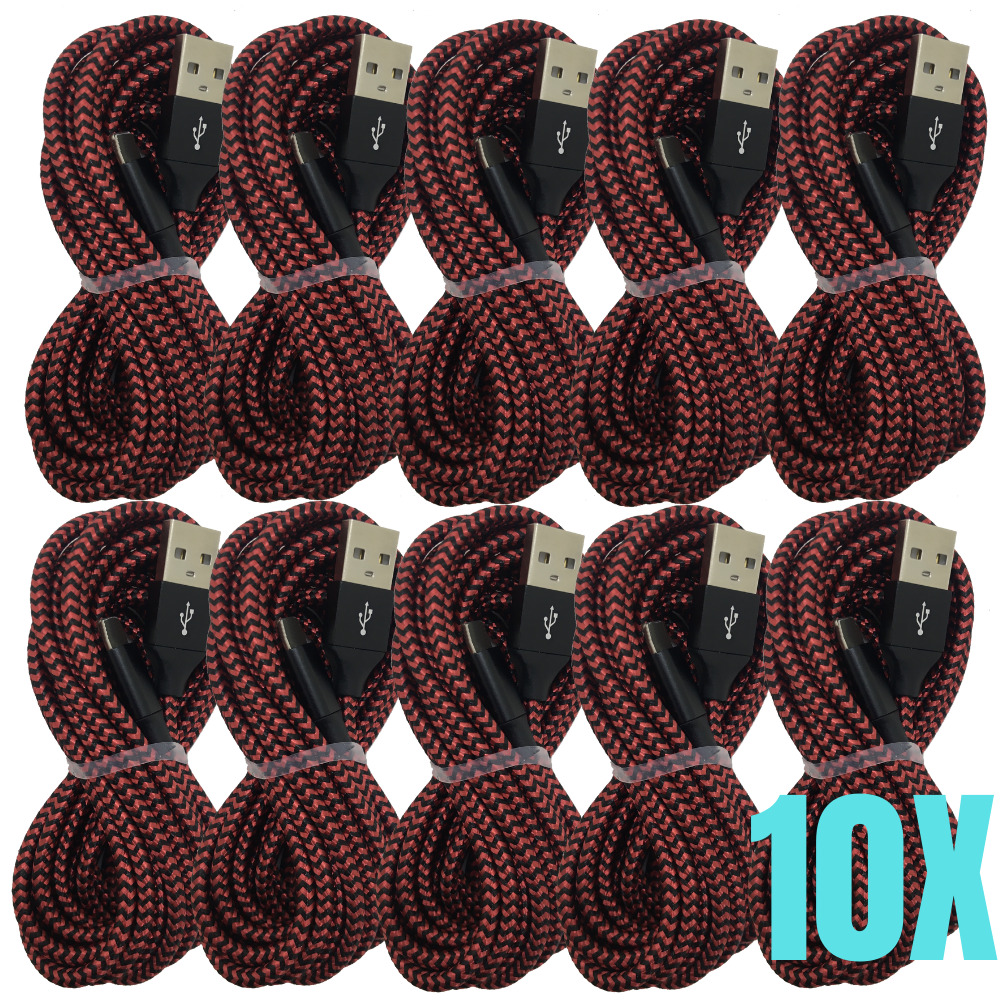 10x Wholesale 6Ft Charger Lot Braided USB Charging Cable Bulk For iPhone 13 11 8