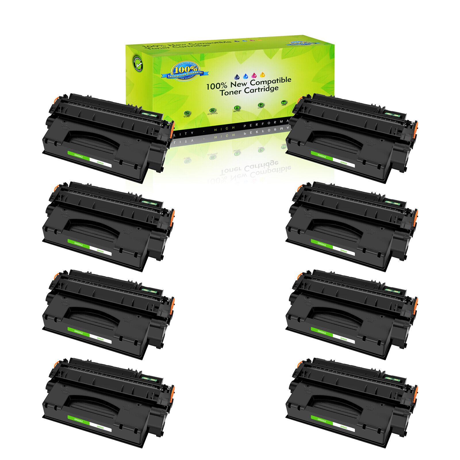 8 PACK Compatible with HP Q5942A Black Toner Cartridge 42A 4350Dtnsl 4250dtnsl
