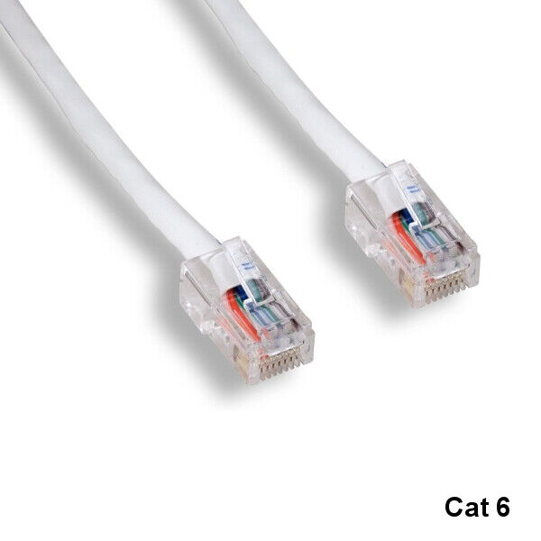KNTK White 3ft Cat6 UTP Non-Booted Ethernet Patch Cable 24AWG 550MHz Networking