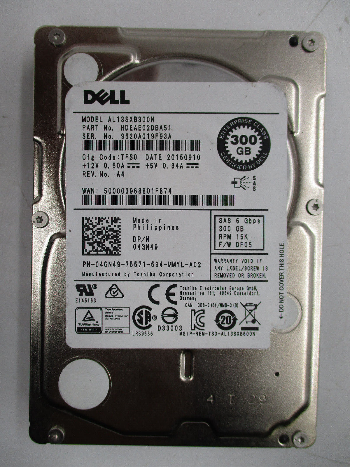 Dell AL13SXB300N 300GB 2.5