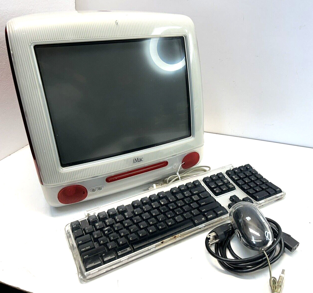 Apple iMac G3 Red Computer w/Keyboard & Mouse Vintage 2000