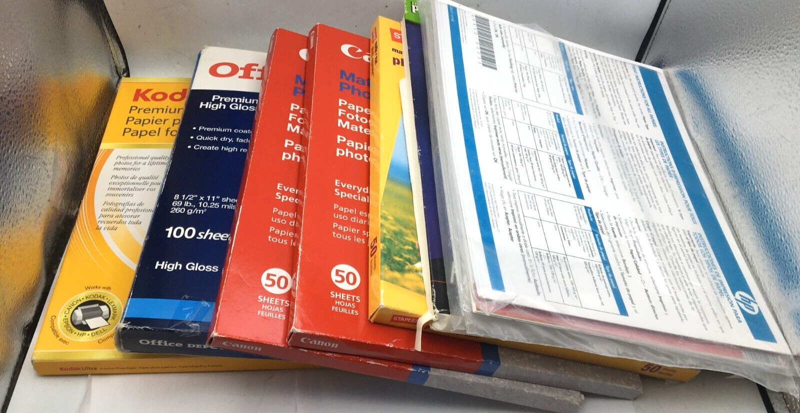 Kodak Canon HP Office Depot Staples Photo Paper Lot of 400 + Pages Glossy Matte