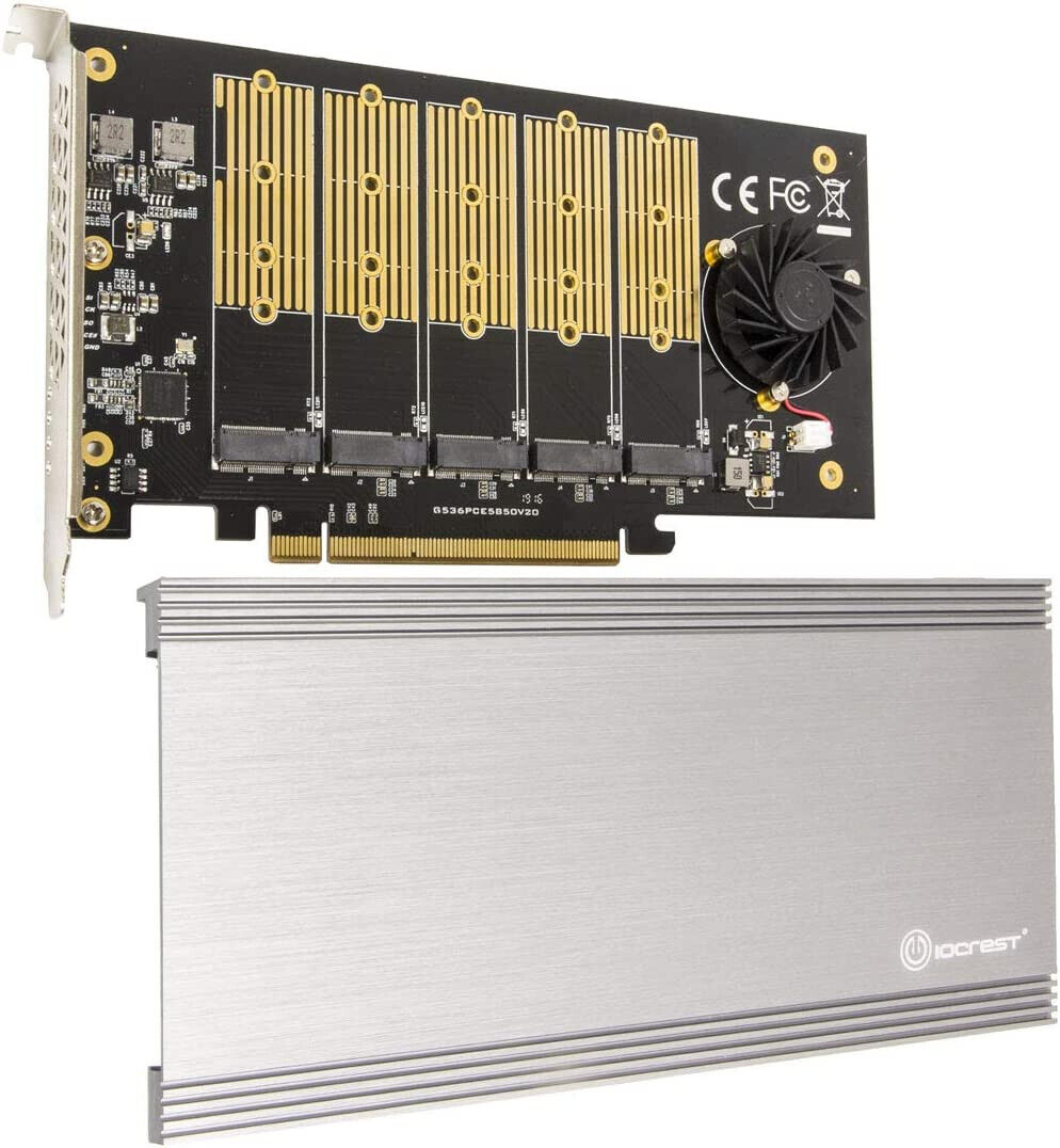 5 Slot M.2 B-key SATA Base PCI-e 3.0 x2 Bandwidth Controller Open Box