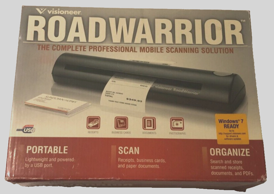 $25 NOS Visioneer 90-0527-300 Road Warrior Mobile USB Scanner 2006 New