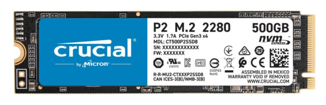 NEW Sealed Crucial P2 500GB M.2 Internal SSD (CT500P2SSD8)
