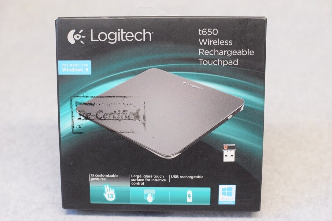 Rare Logitech Touchpad T650 Wireless Rechargeable Mouse New In Open Box