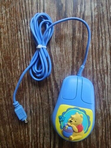 Vintage Winnie the Pooh Honey Wired Computer Mouse with Ball Track Blue USED