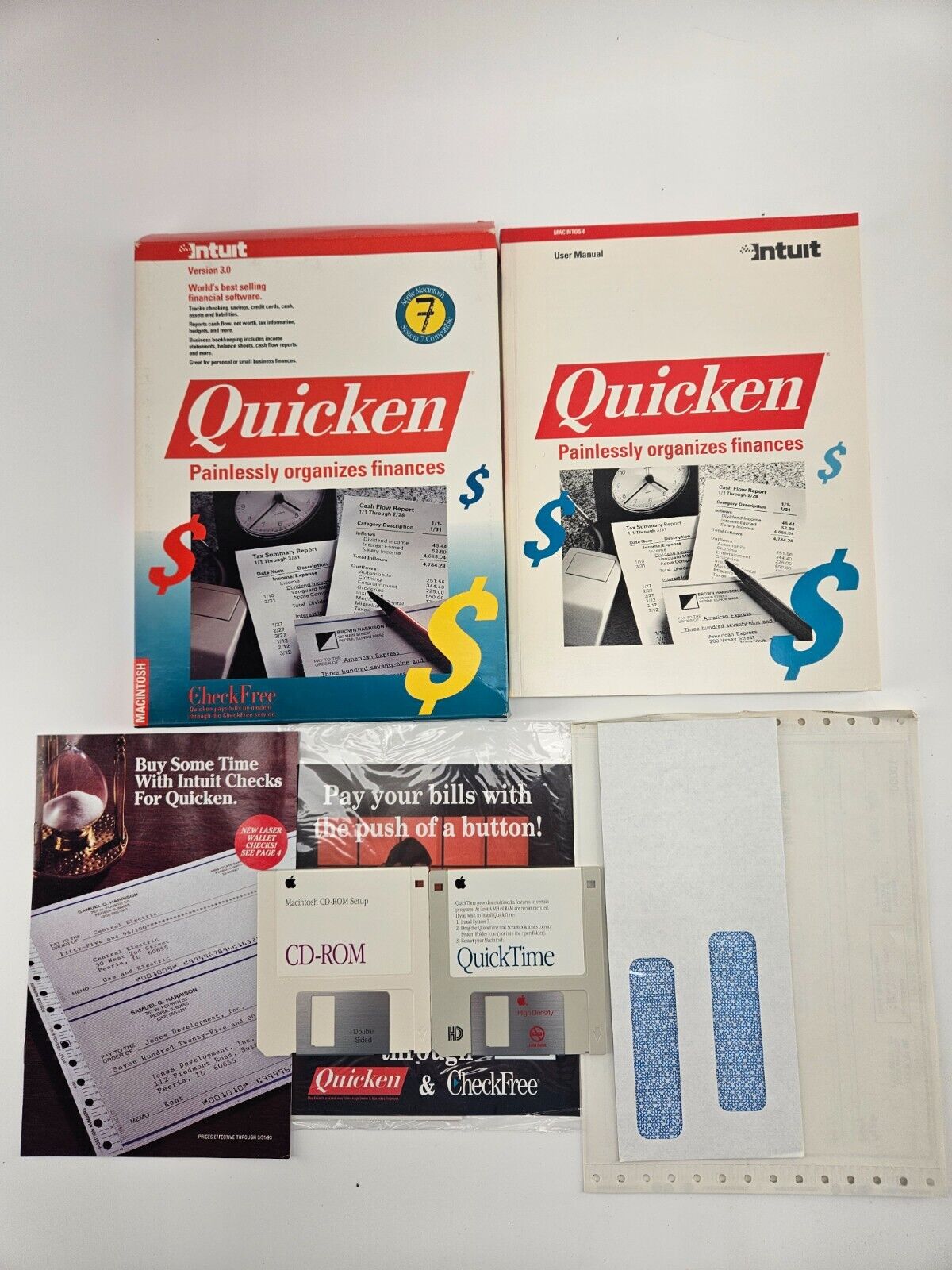 Vintage 1991 Macintosh Intuit Quicken 3.0 Home & Business Finance