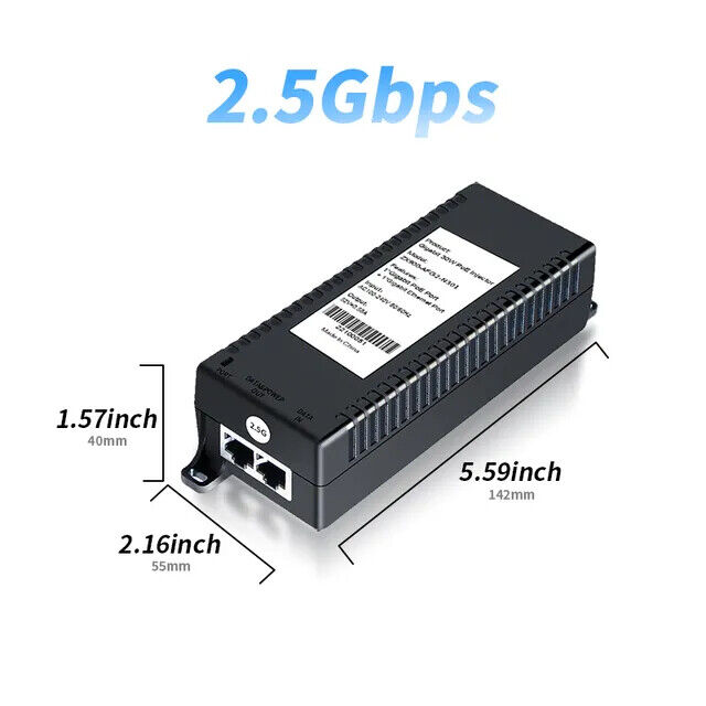 HORACO POE Injector 30W 2.5Gbps/Gigabit  PoE Injector Adapter for IP Cameras