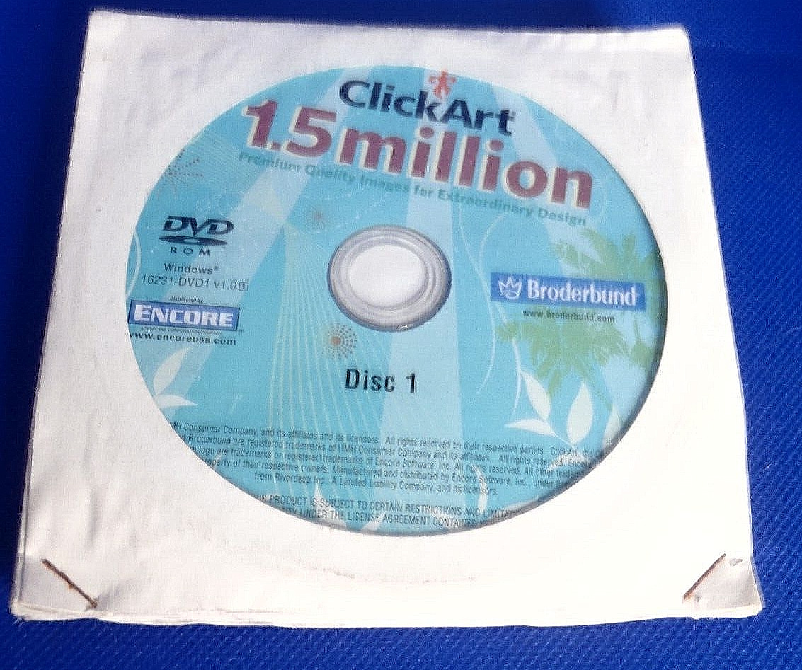 ClickArt 1.5 million DVD-Rom Clip Art Set of 8 discs Windows Compatible