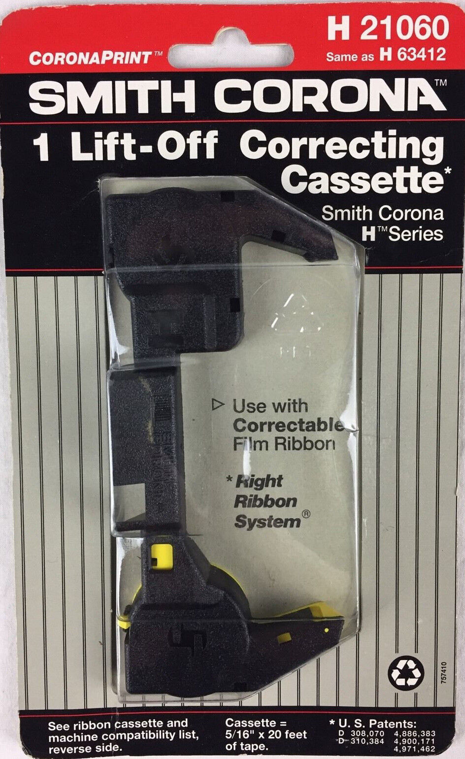 Smith Corona H 21060 LIFT-OFF CORRECTING Cassette (H 63412)