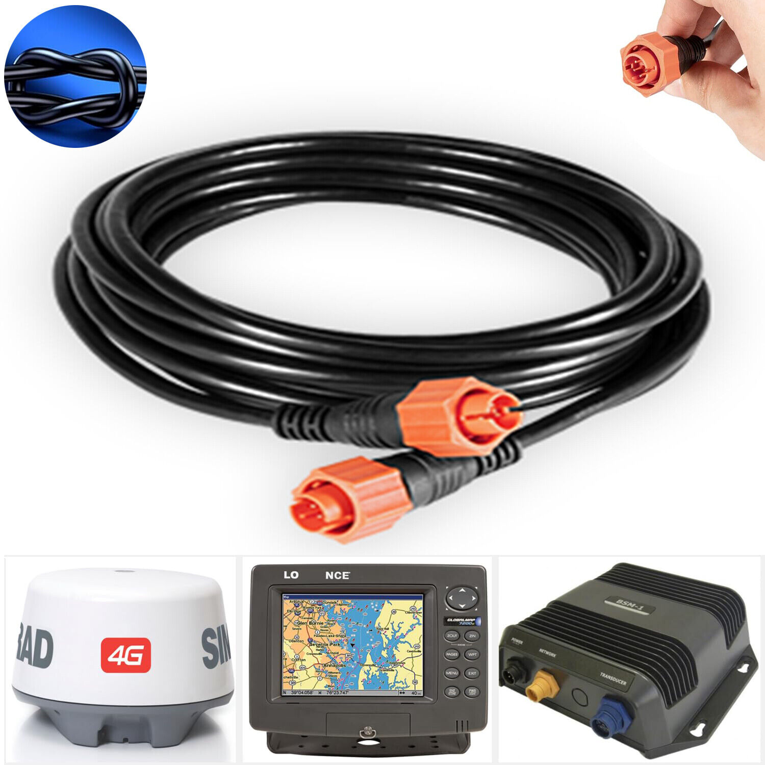 0127-29 ‎Replacement for Lowrance Ethext-15Yl Ethernet Cable ‎3004.7036,15-Feet