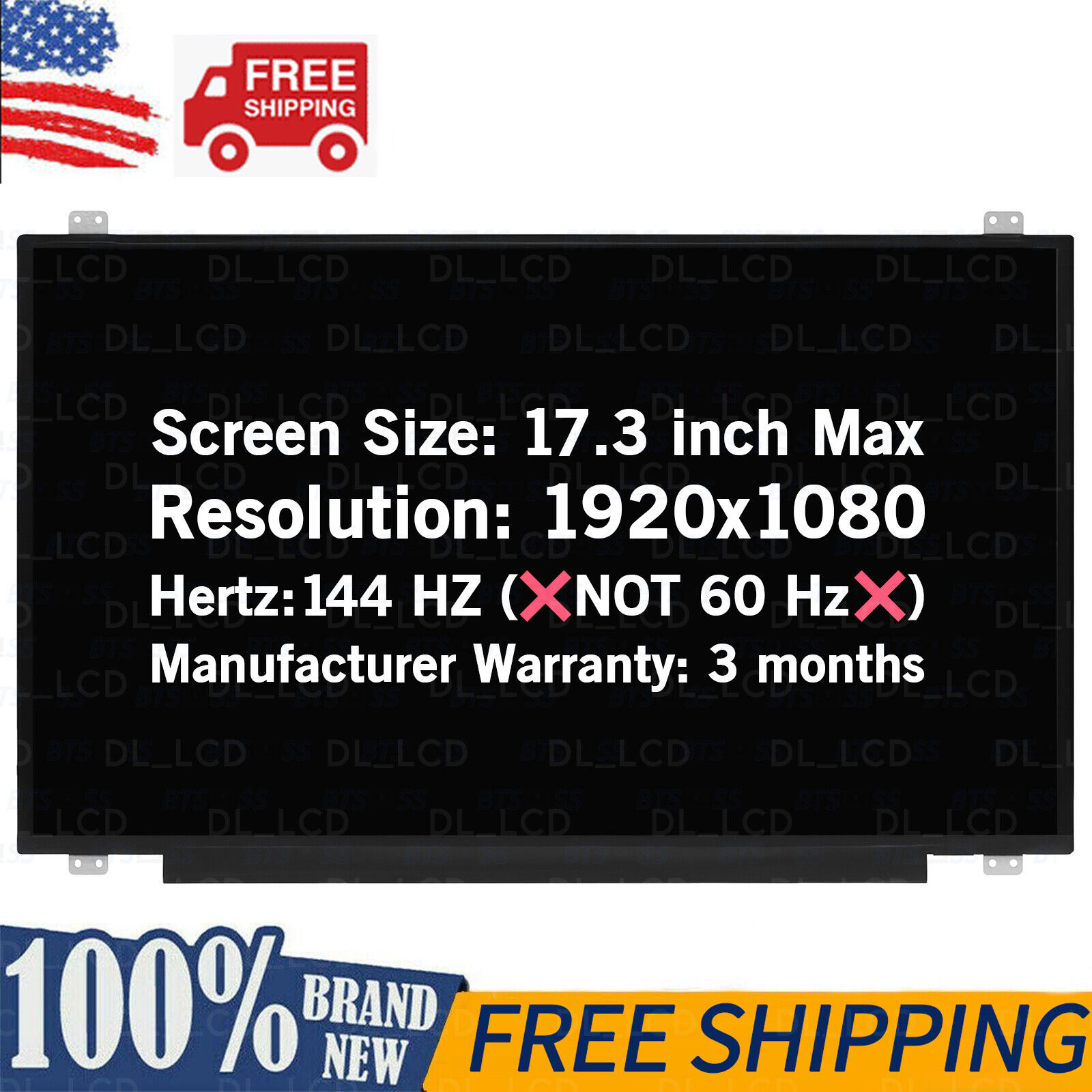 New for B173HAN03.2 FHD 1920x1080 Led Lcd Non-Touch Screen 17.3