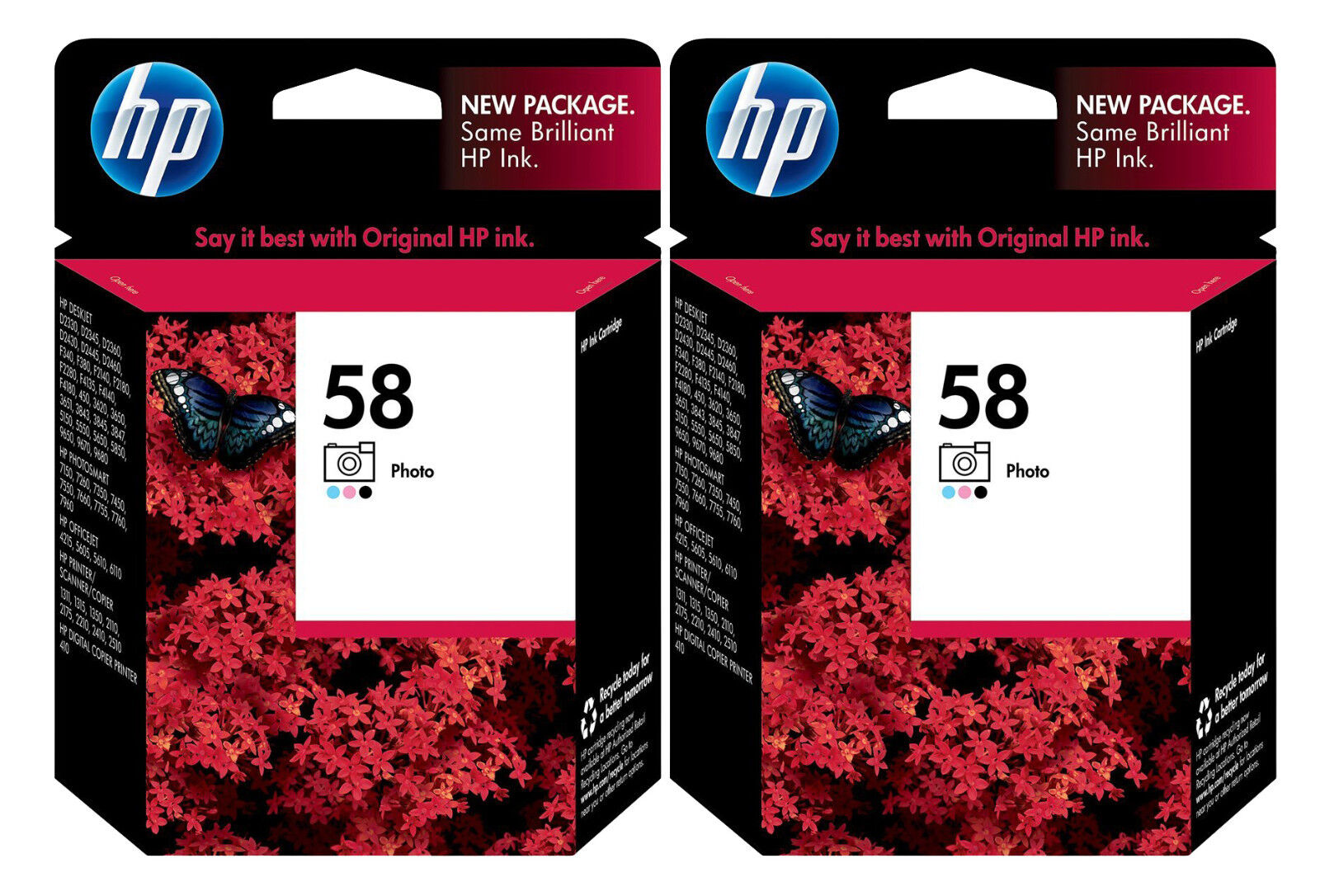 GENUINE NEW HP 58 (C6658AN) Ink Cartridge 2-Pack
