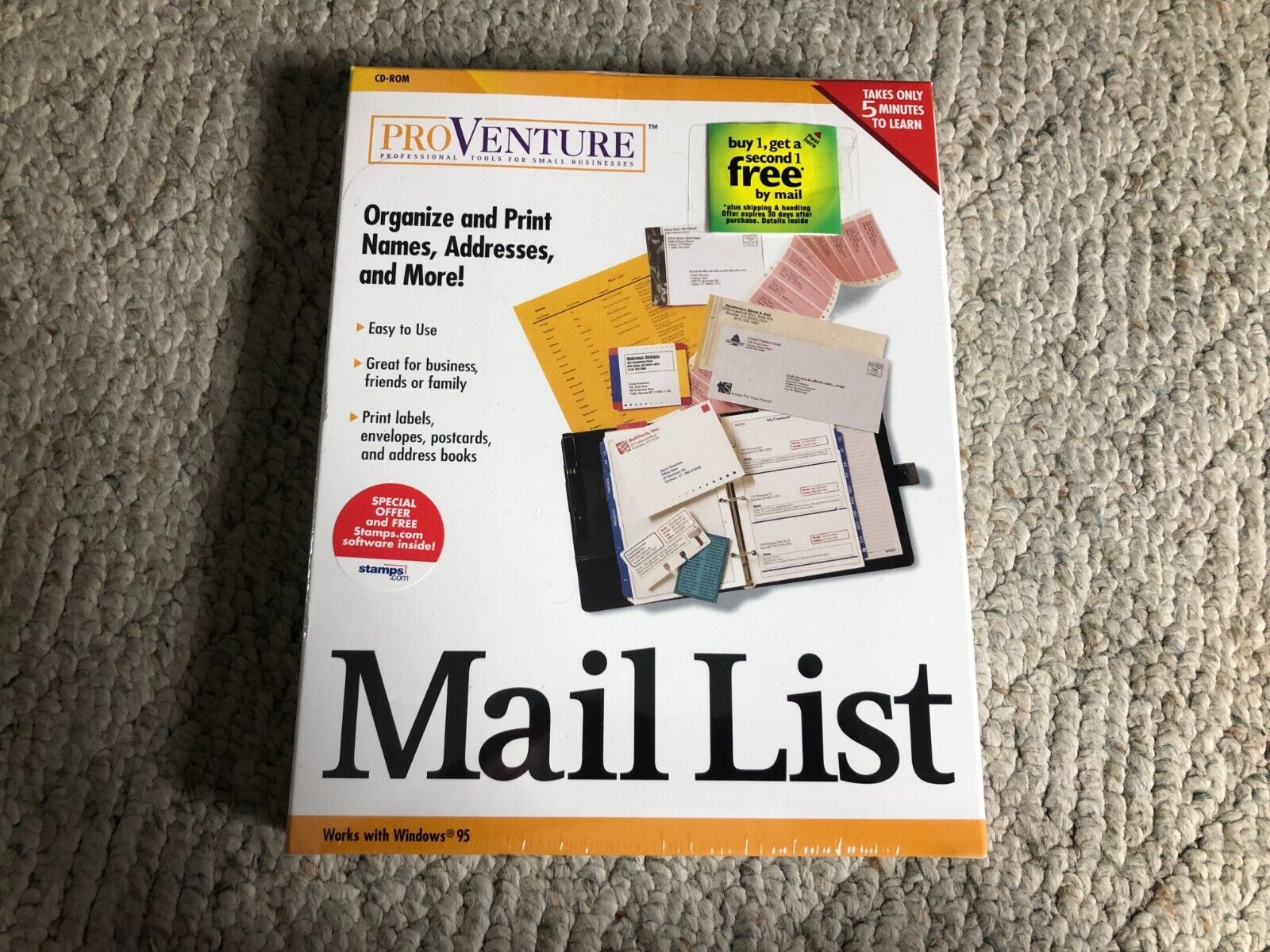 OBSOLETE ProVenture Mail List CD-ROM Windows 95 Factory Sealed 1998 Vintage
