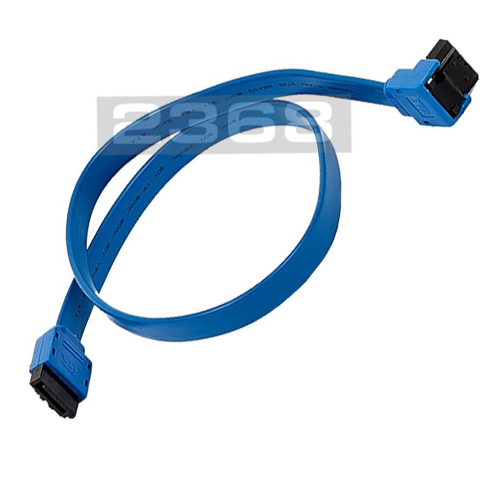 3 Pack Blue 18 Inch Sata 6 Gbps Cable w/Locking Latch (90 Degree to 180 Degree) 