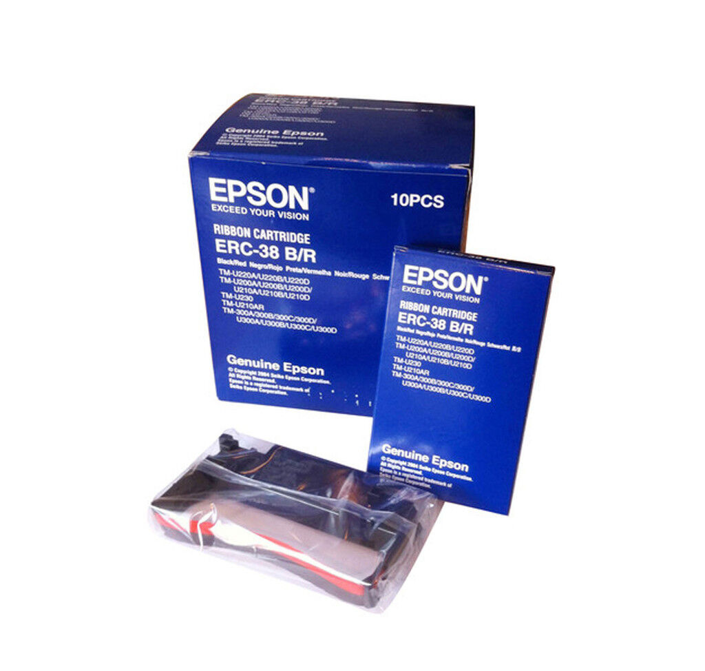 20  Genuine Epson ERC-38 B/R Ink Ribbons,  #C43S015376 