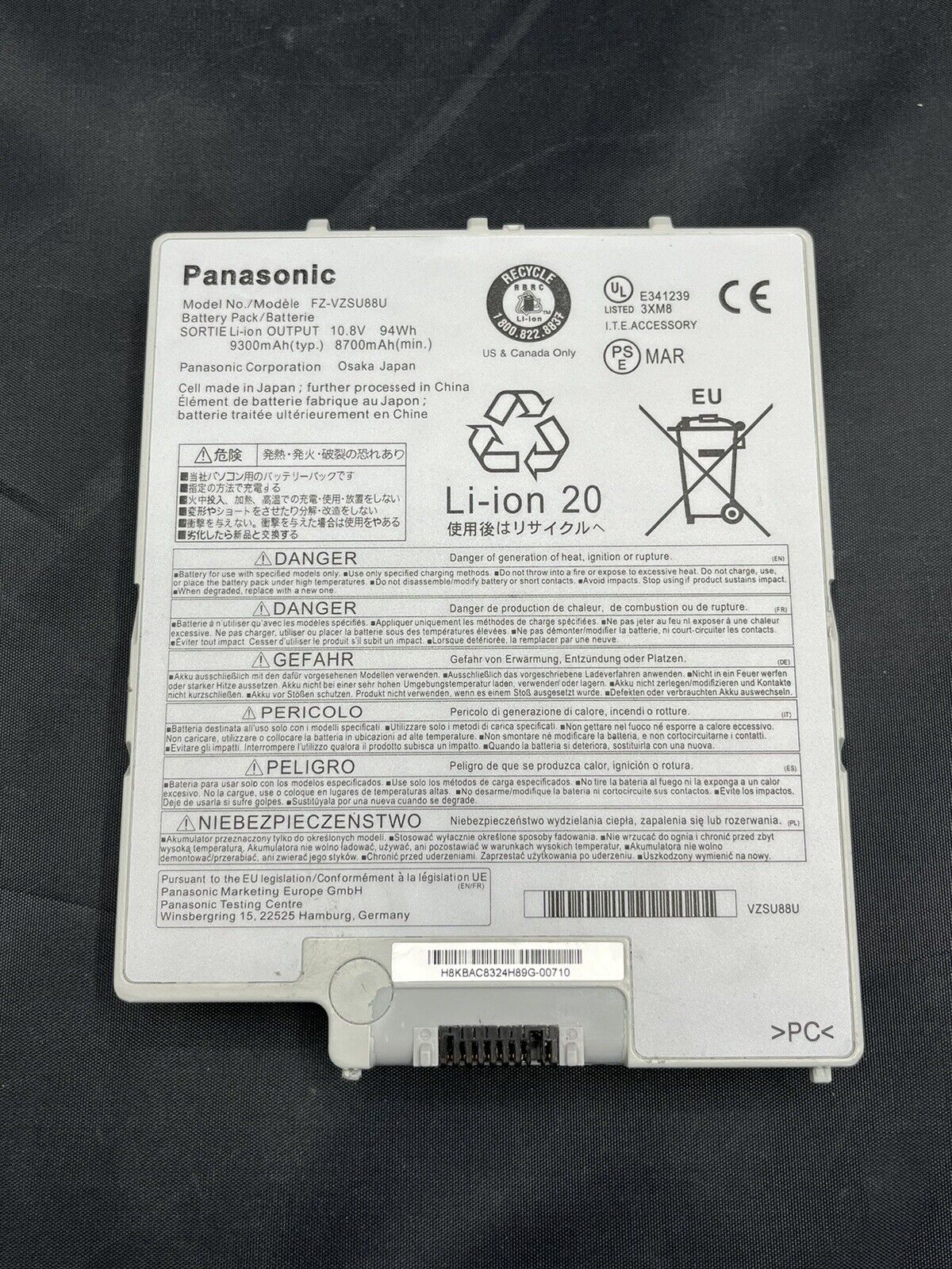 Genuine Panasonic Toughpad FZ-G1 Battery FZ-VZSU88U 94Wh 8700mAh