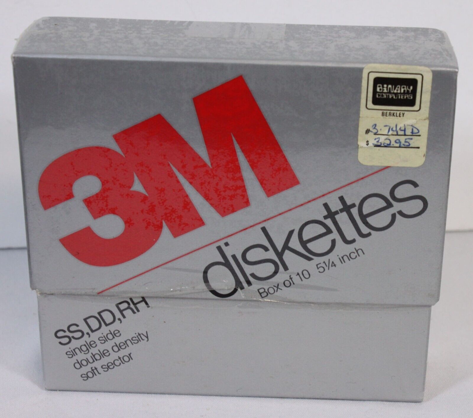 5 Vtg 3M Diskettes in Box SS DD RH 5.25 Inch Floppy Discs Computer Part
