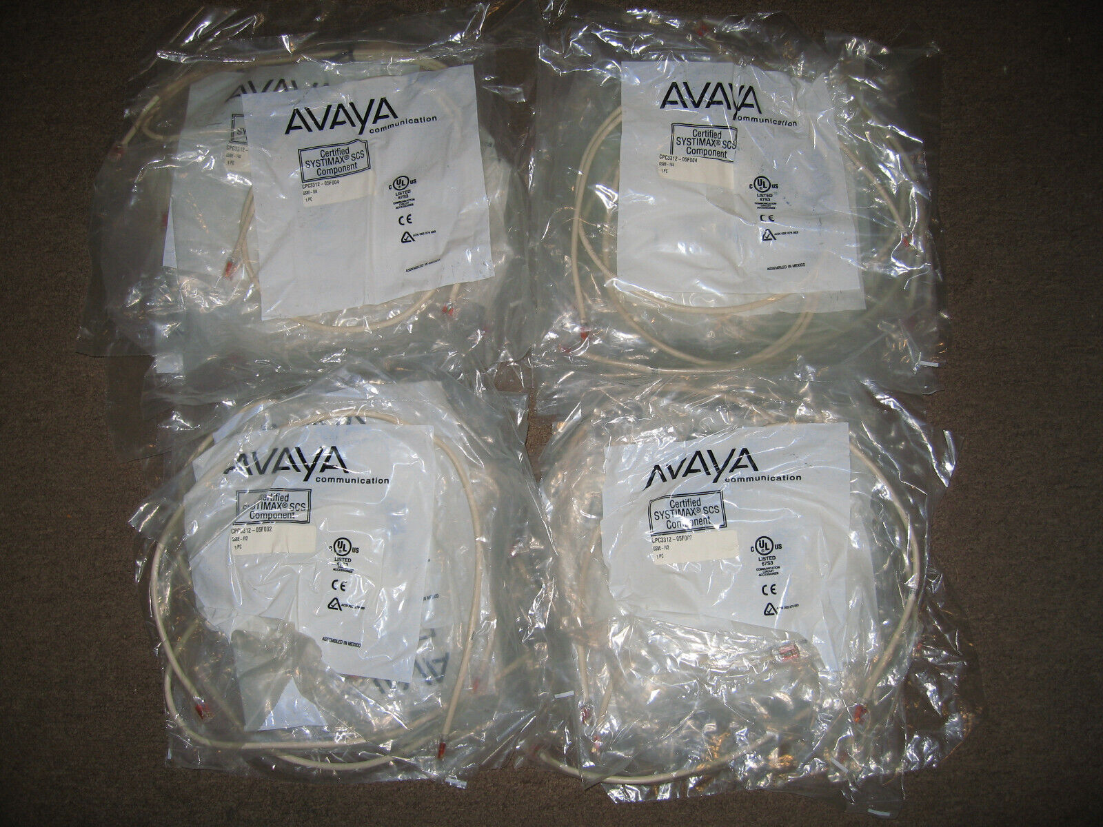 Lot 25 Mixed New Commscope Systimax White Cat 6 Patch Cables (15)-4ft & (10)-2ft