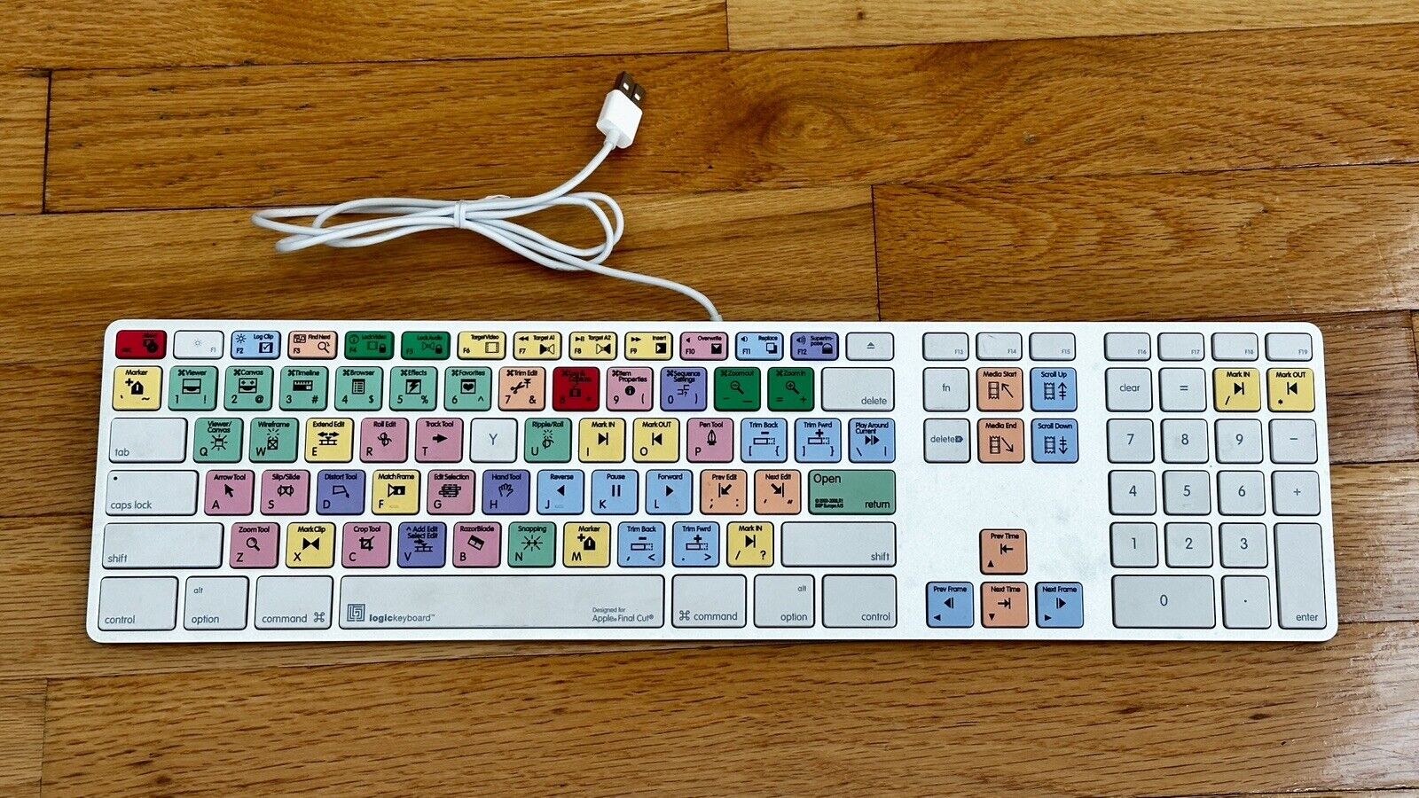 ⭐ Logic Keyboard Apple Final Cut Pro X Pro Line Computer Wired USB Colored Keys