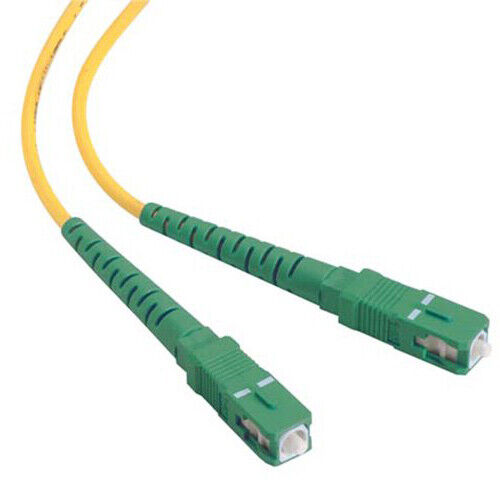 15m SC/APC-SC/APC Simplex 9/125 OS2 Singlemod Fiber Patch Cable OFNR Yellow 50FT
