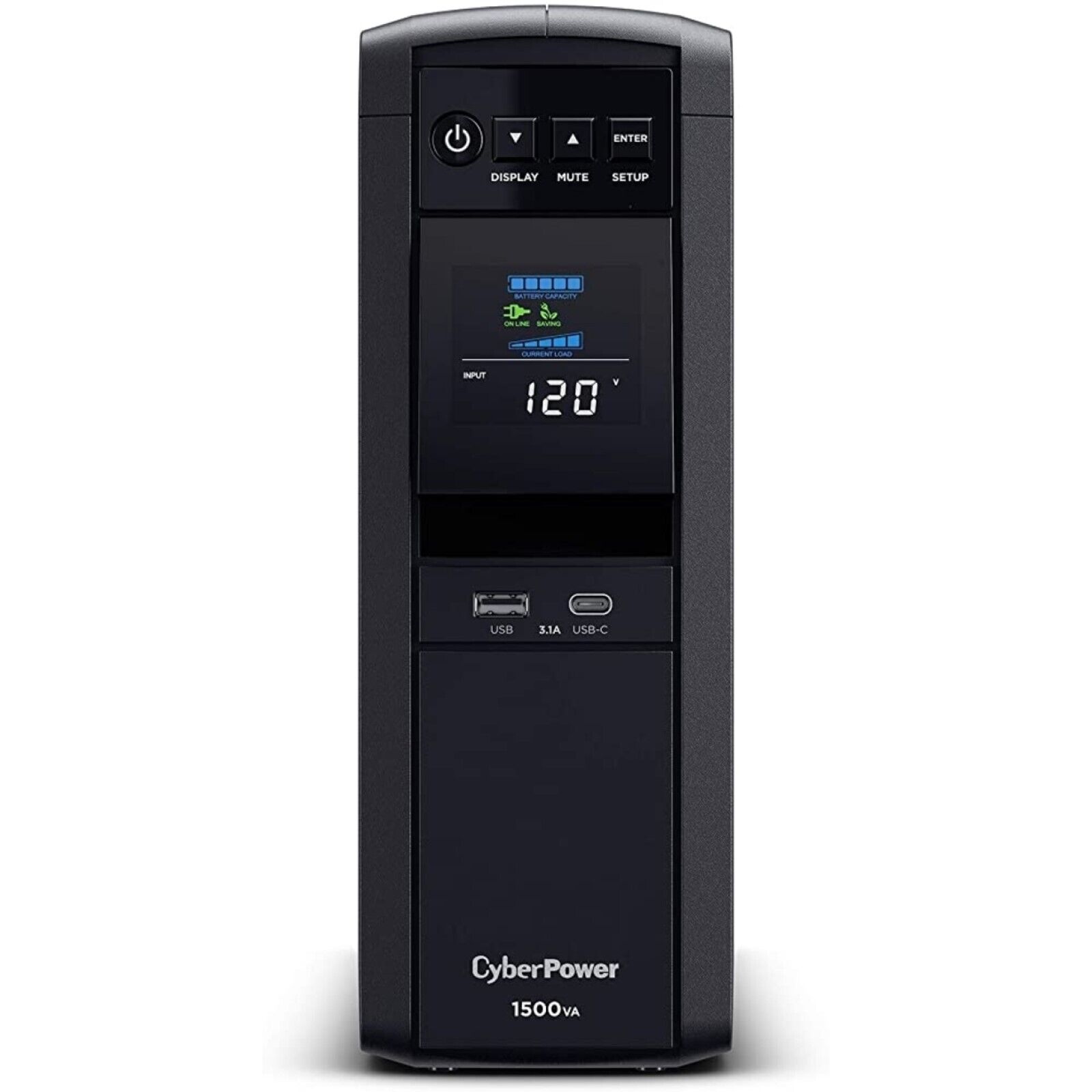 CyberPower CP1500PFCLCD 1500VA 1000W PFC Sinewave AVR 12-Outlet Tower UPS