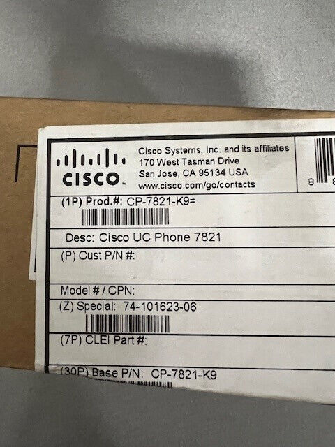 Cisco 7821 IP Phone CP-7821-K9 - New
